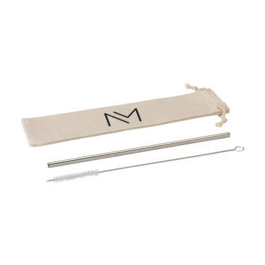 Logo trade business gift photo of: Reusable 1 piece ECO Straw Set stainless-steel straw