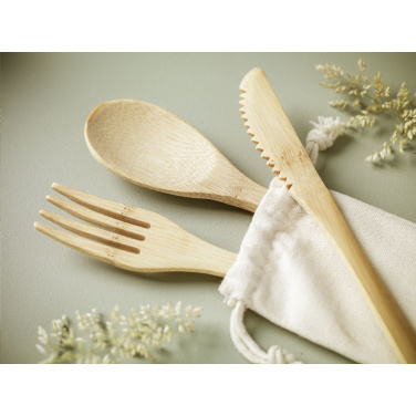 Logo trade promotional merchandise image of: Bambu Cutlery Set