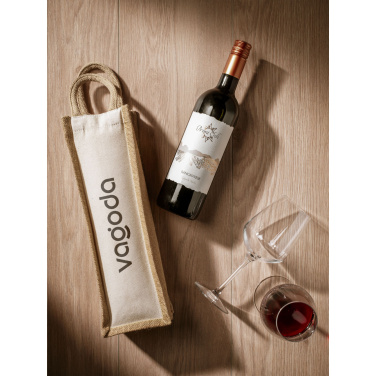 Logotrade advertising product picture of: Jute Canvas Wine Bag