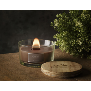 Logo trade promotional products image of: Wooosh Flame Scented Candle Dark Amber