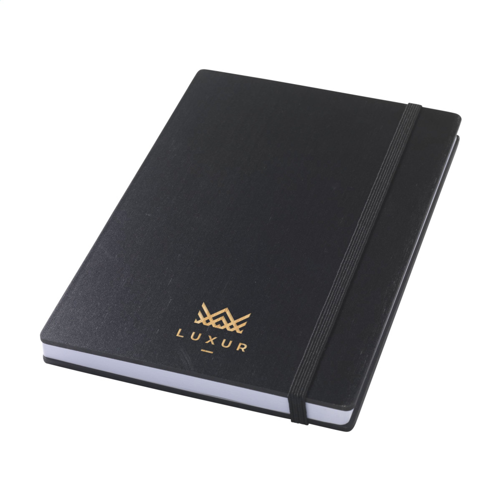 Logo trade promotional merchandise picture of: Bamboo Journal Naked Spine Paper Notebook Black A5