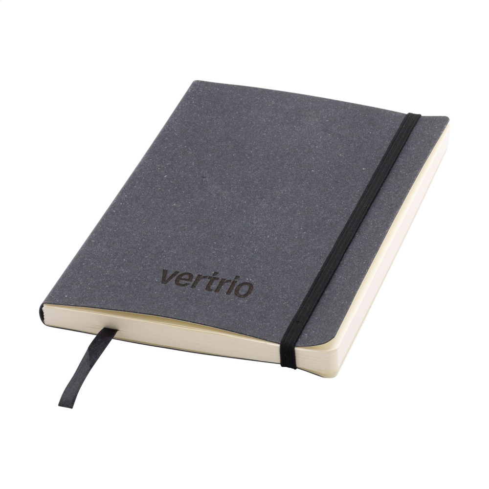 Logo trade promotional gifts picture of: Monti Recycled Leather - Paper Notebook A5