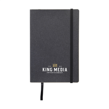 Logo trade promotional giveaways picture of: Monti Recycled Leather - Paper Notebook A5