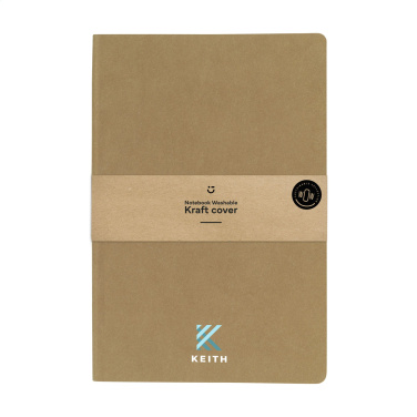 Logotrade promotional gift picture of: Paper Notebook GRS Washable Kraft Cover A5