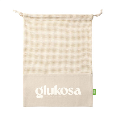 Logo trade promotional merchandise picture of: Natura Organic GOTS Mesh Bag (120 g/m²) fruit bag