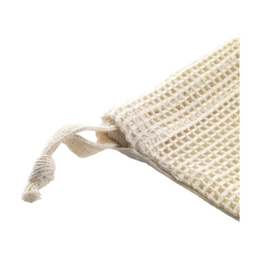 Logotrade promotional gift picture of: Natura Organic GOTS Mesh Bag (120 g/m²) fruit bag