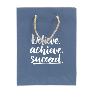 Logo trade promotional gift photo of: Leaf It Bag recycled with jeans fibres (180 g/m²) S