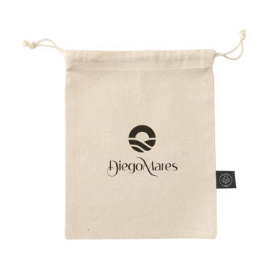 Logotrade advertising product image of: Gift Pouch Natural GRS Recycled Cotton (150 g/m²) S