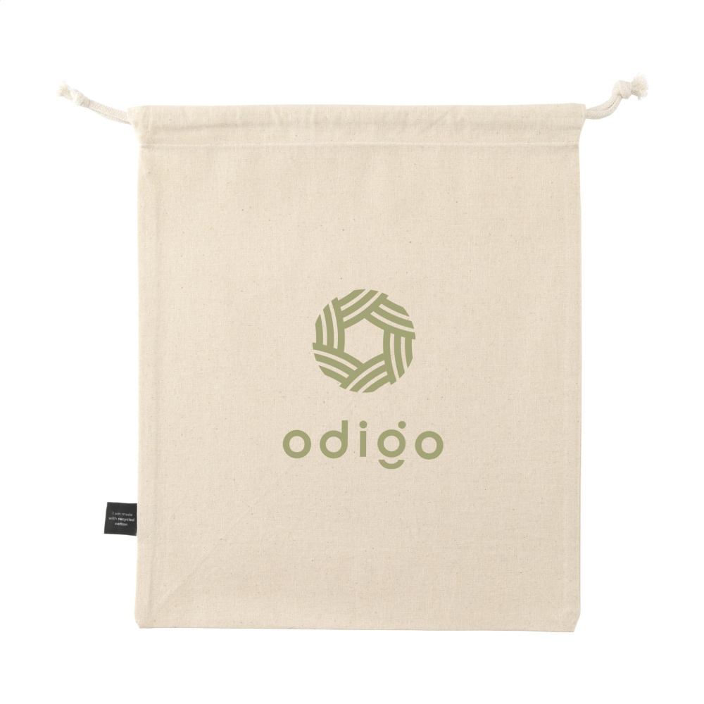 Logo trade corporate gift photo of: Gift Pouch Natural GRS Recycled Cotton (150 g/m²) M