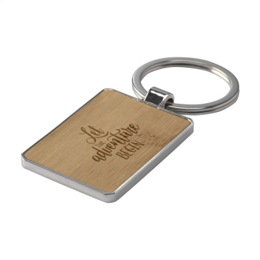 Logo trade promotional products picture of: Bamboo Key Rectangle keyring