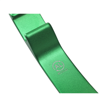 Logo trade promotional gifts image of: Alu Opener GRS Recycled keyring
