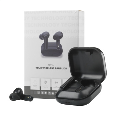 Logotrade corporate gift image of: Aron TWS Wireless Earbuds in Charging Case