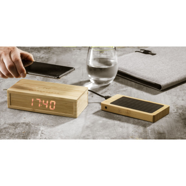 Logotrade promotional items photo of: Bamboo Alarm Clock with Wireless Charger