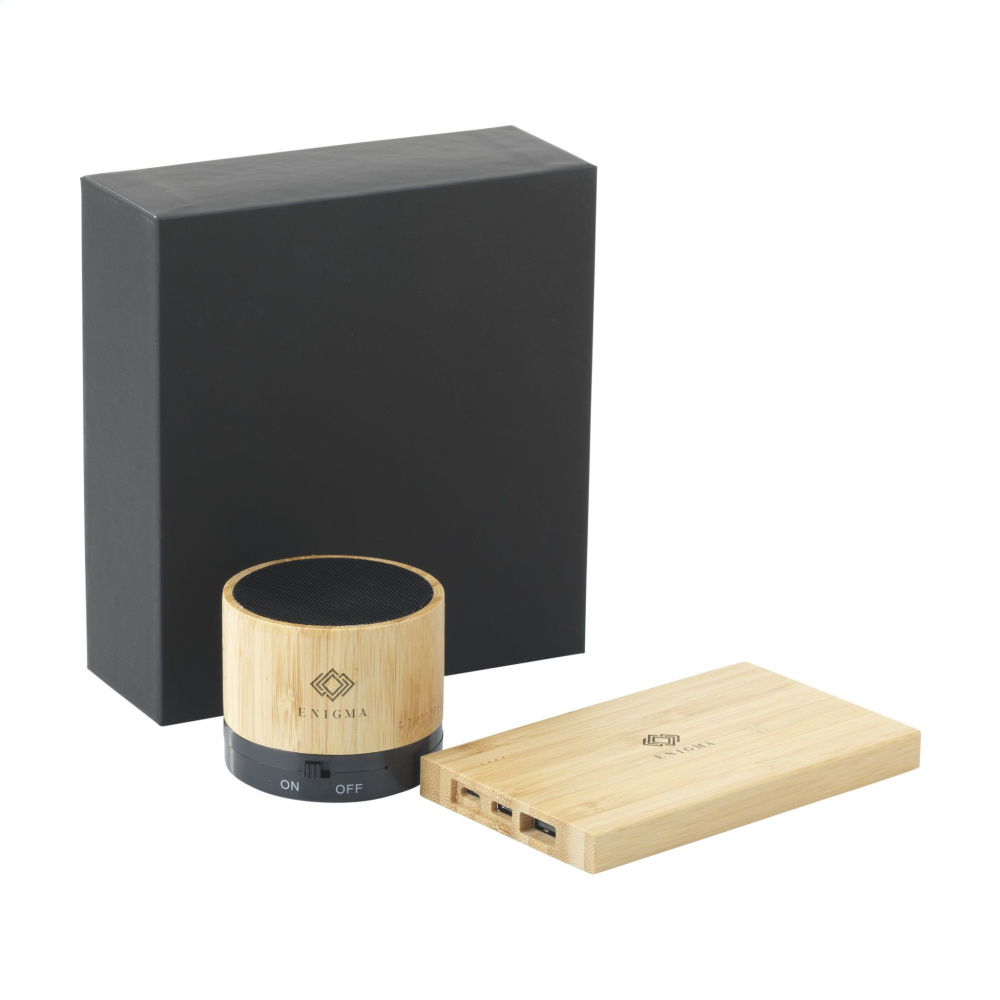 Logotrade business gift image of: PowerBox Bamboo gift set