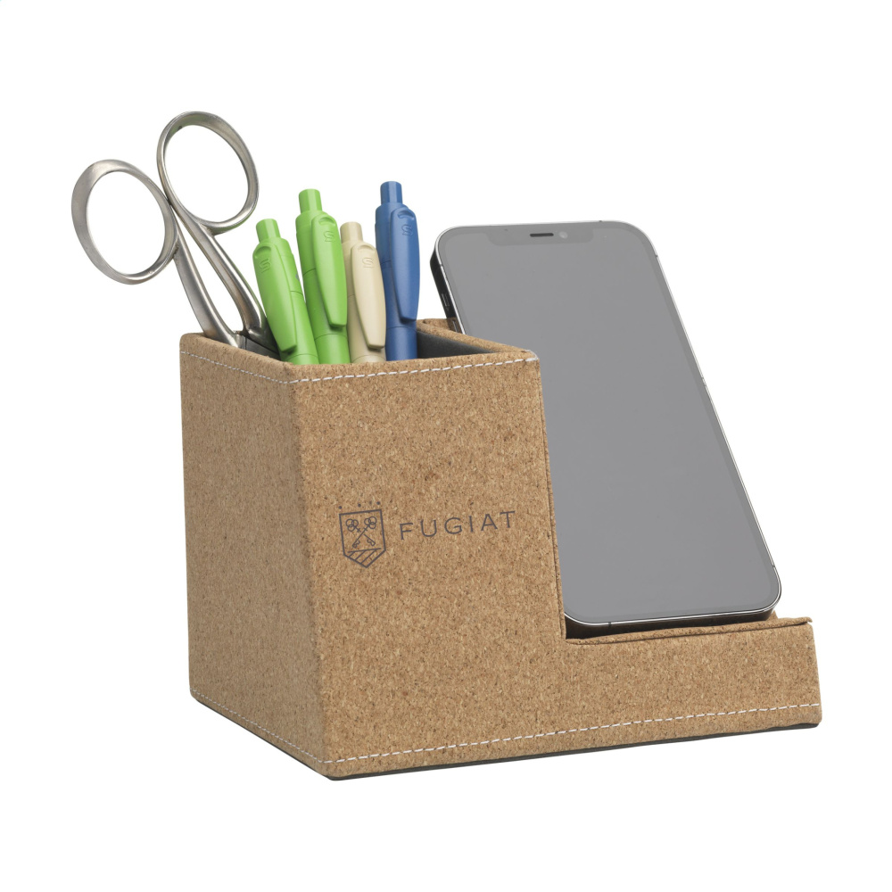 Logo trade promotional gifts image of: Ecork Pen Holder Wireless Charger