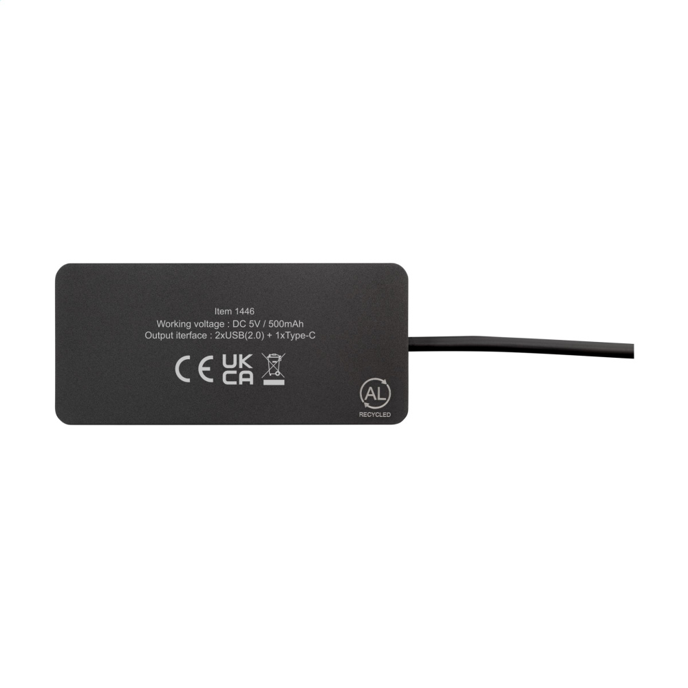 Logotrade promotional items photo of: Tecco GRS Recycled Alu USB Hub