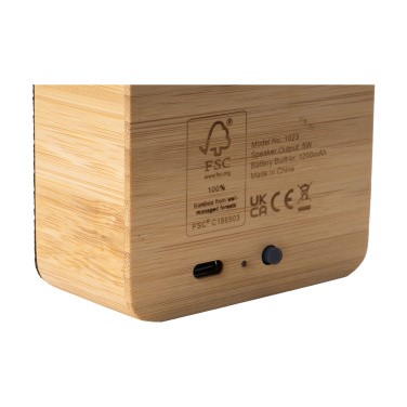 Logo trade business gift photo of: Sonido 5W Bamboo wireless speaker
