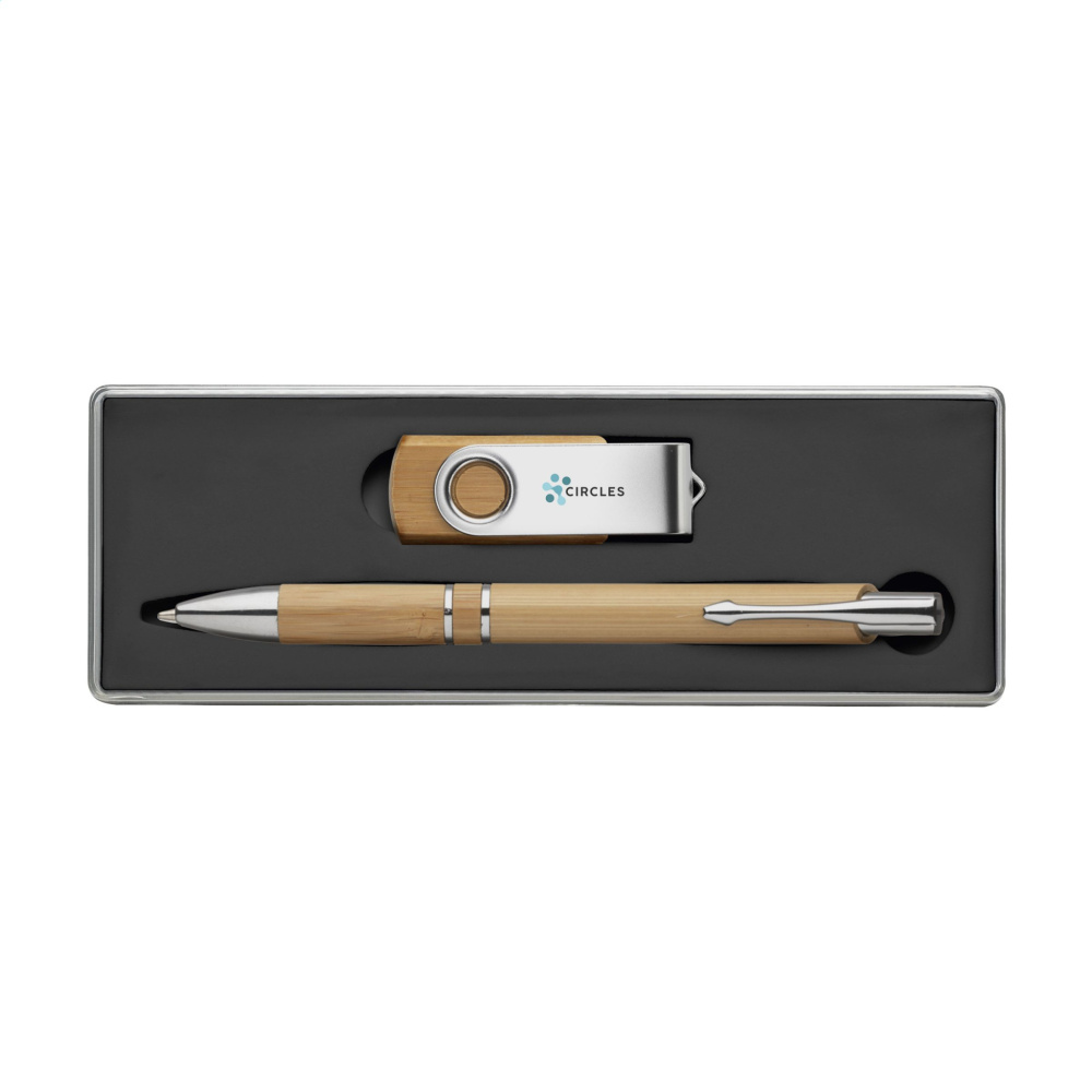 Logotrade promotional merchandise image of: Bamboo Connect Giftset 8 GB