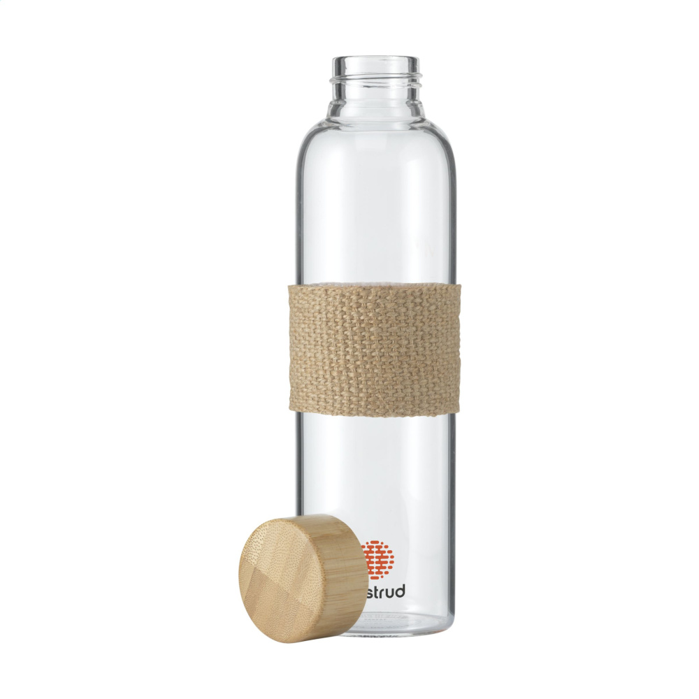 Logo trade promotional gifts image of: Senga Glass Bamboo 500 ml drinking bottle
