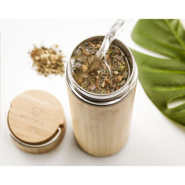 Logotrade promotional item image of: Nikko 330 ml bamboo thermo bottle/thermo cup