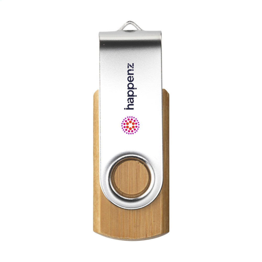 Logo trade corporate gifts picture of: USB Twist Bamboo 64 GB