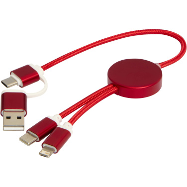 Logotrade advertising product image of: Alasia 5-in-1 recycled aluminium and plastic 30 cm data sync and 27W fast charge cable
