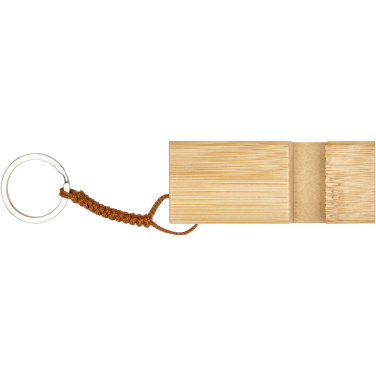 Logo trade promotional gifts image of: Bosona bamboo phone holder with keychain