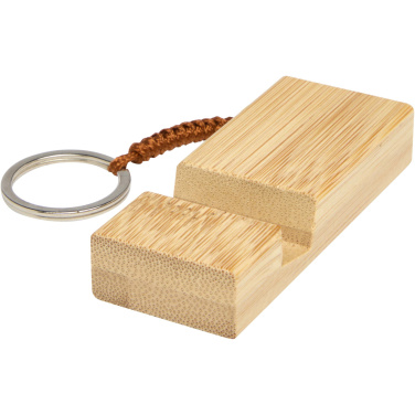 Logotrade promotional merchandise image of: Bosona bamboo phone holder with keychain