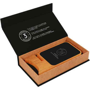 Logo trade business gifts image of: SCX.design W16 10W light-up wireless wooden stand