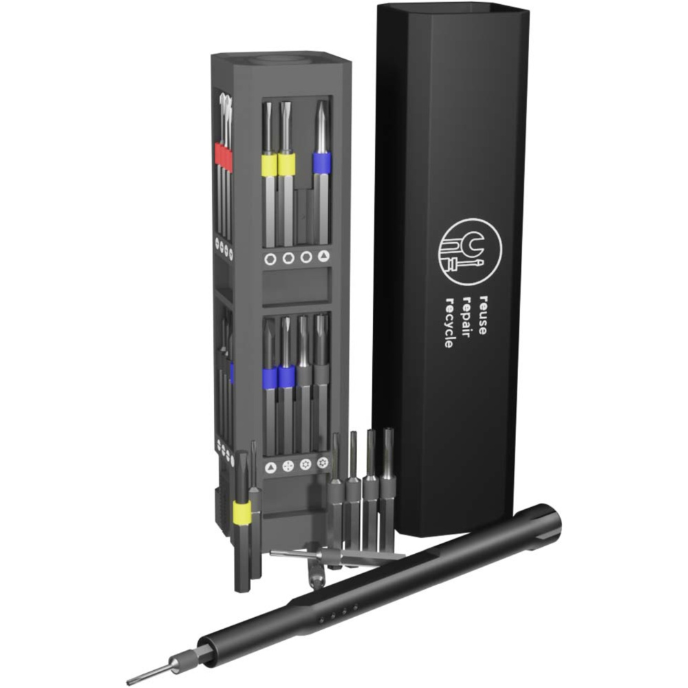 Logotrade promotional merchandise picture of: SCX.design T20 30-piece screwdriver and repair set in aluminium case