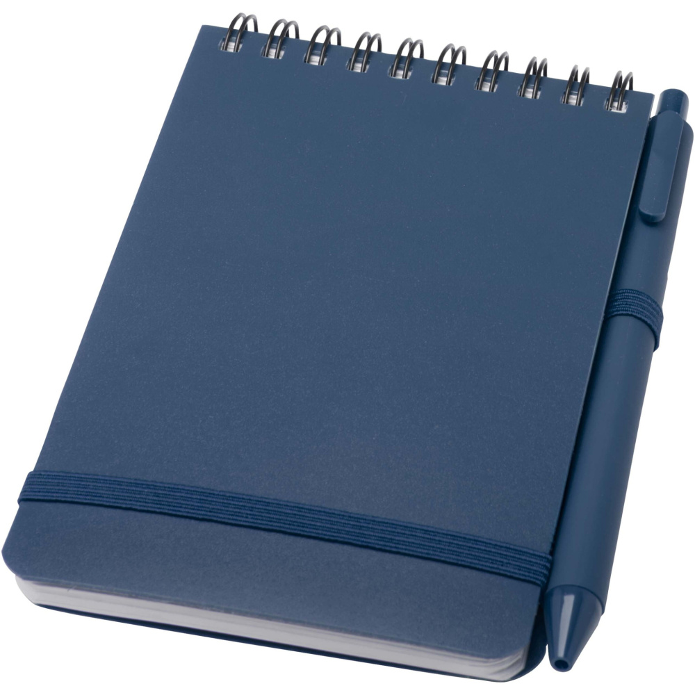 Logo trade promotional gifts picture of: Thalaasa A6 hard cover ocean-bound notebook with ballpoint pen (black ink)