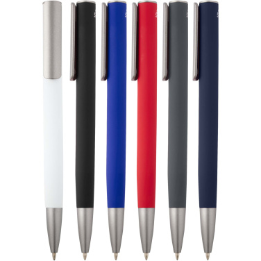 Logo trade promotional products image of: Ziggur aluminium ballpoint pen (blue ink)
