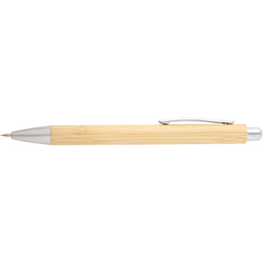 Logotrade promotional product image of: Oblys bamboo ballpoint pen and mechanical pencil set (black ink)