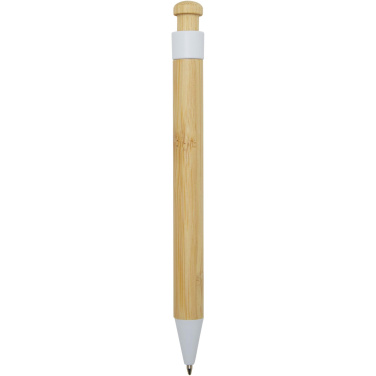 Logotrade promotional item image of: Rattan bamboo and recycled plastic ballpoint pen (black ink)