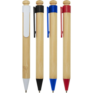 Logo trade corporate gifts picture of: Rattan bamboo and recycled plastic ballpoint pen (black ink)