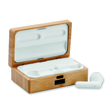 Logotrade promotional merchandise picture of: TWS earbuds in bamboo case