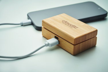 Logo trade promotional giveaways picture of: TWS earbuds in bamboo case
