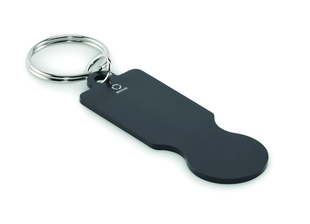 Logo trade corporate gifts image of: Key ring with trolley token