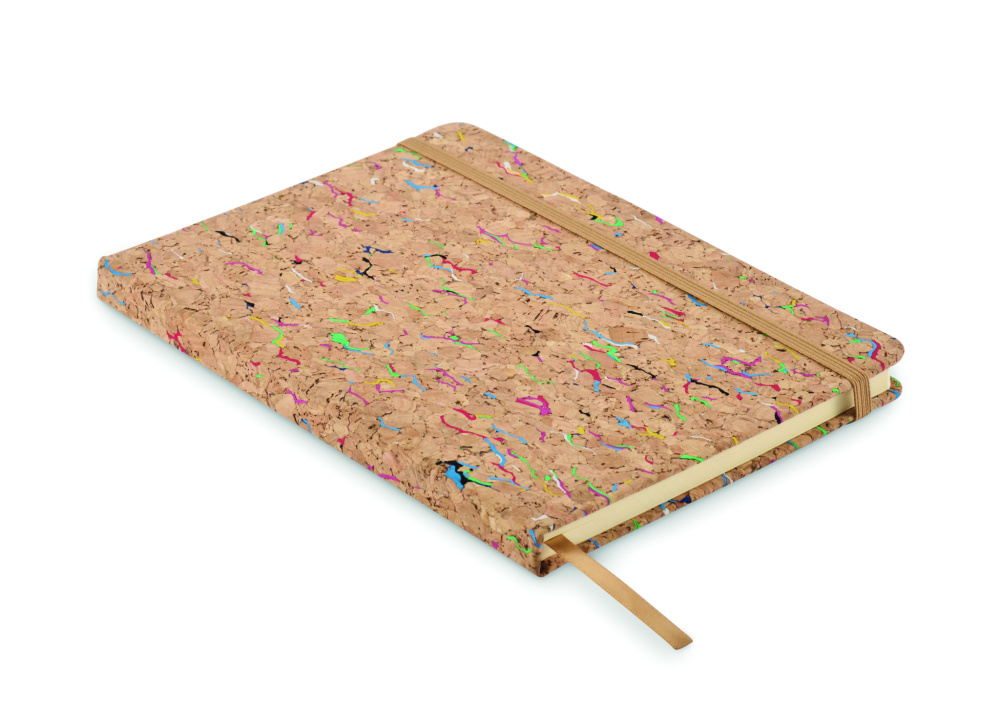 Logo trade promotional giveaways image of: A5 cork coloured notebook