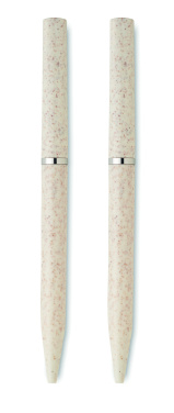 Logotrade promotional merchandise picture of: Wheat straw/ABS twist pen set
