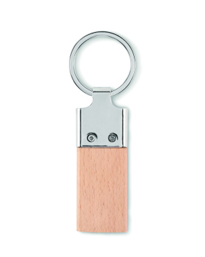 Logo trade promotional gifts image of: Key ring with rubber wood
