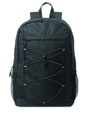 Logo trade promotional giveaways image of: 600D RPET polyester backpack
