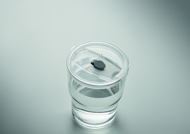 Logo trade promotional item photo of: Glass tumbler with straw 400ml