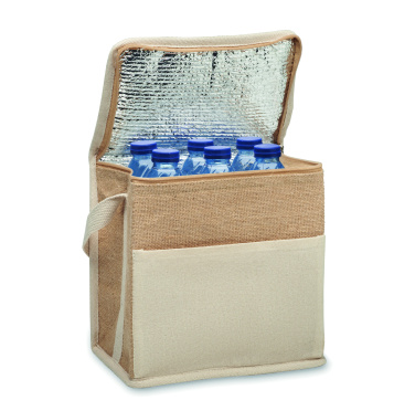 Logotrade business gift image of: Jute and canvas cooler bag 3L
