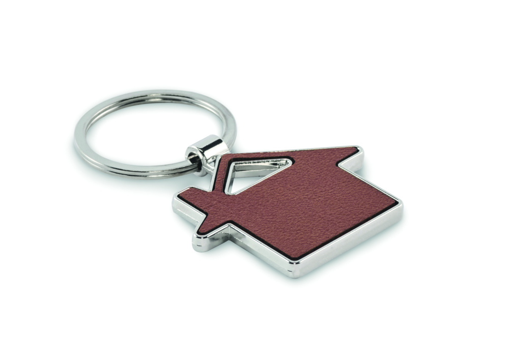 Logo trade advertising product photo of: House shaped key ring