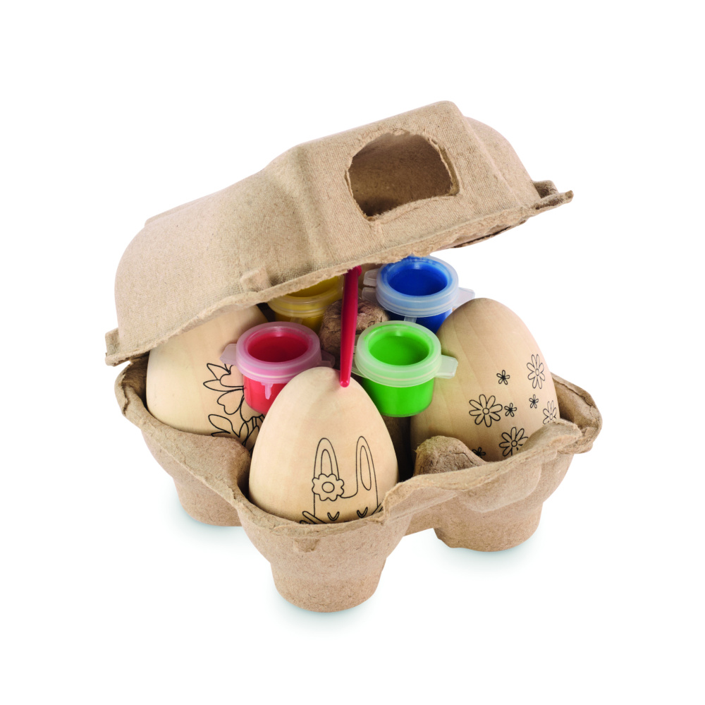 Logotrade promotional products photo of: Wooden eggs painting set