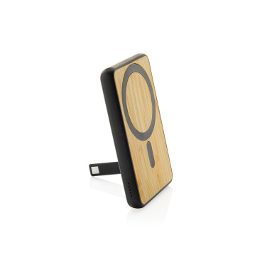 Logotrade promotional product picture of: Zen RCS rplastic 5000 mah 5W magnetic bamboo powerbank