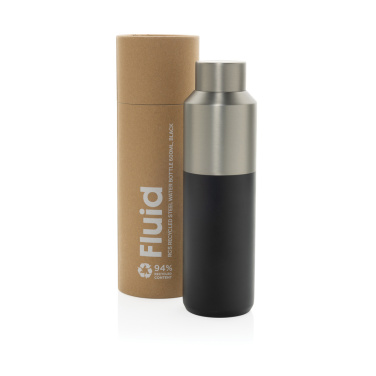 Logotrade corporate gift picture of: Fluid RCS certified recycled steel water bottle 600ml