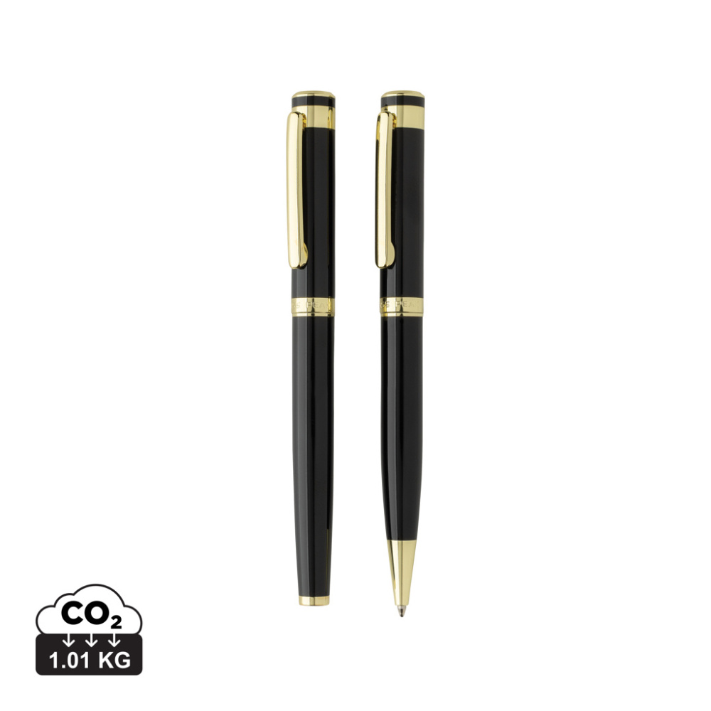 Logo trade promotional items picture of: Swiss Peak Luca RCS recycled brass deluxe pen set