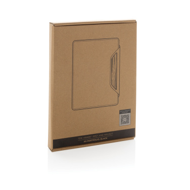 Logotrade promotional item image of: Teri AWARE™ RPET and walnut A5 portfolio